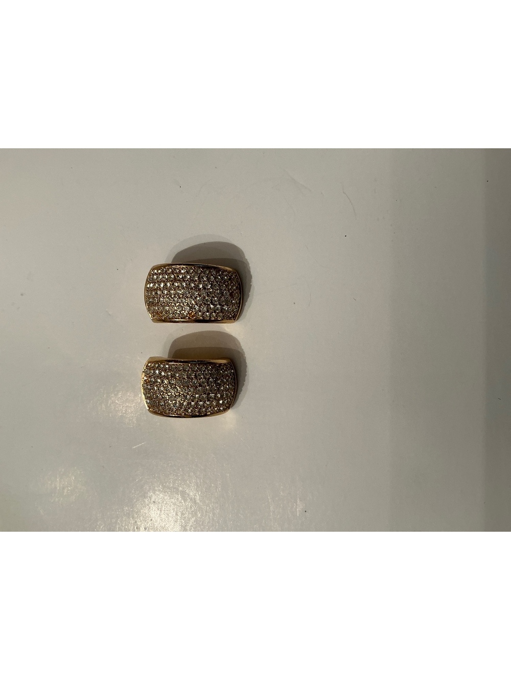 Vintage Christian Dior Gold Tone Pave Rhinestone Dome Half Loop Earrings *read*